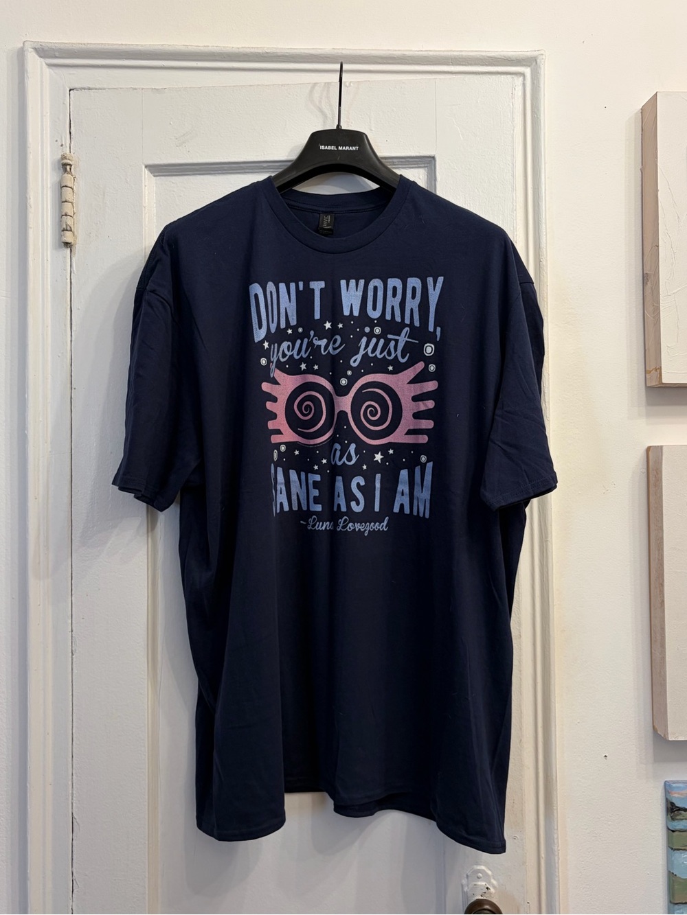Harry Potter Navy Short Sleeve Tee with Pink & Light Blue Graphic